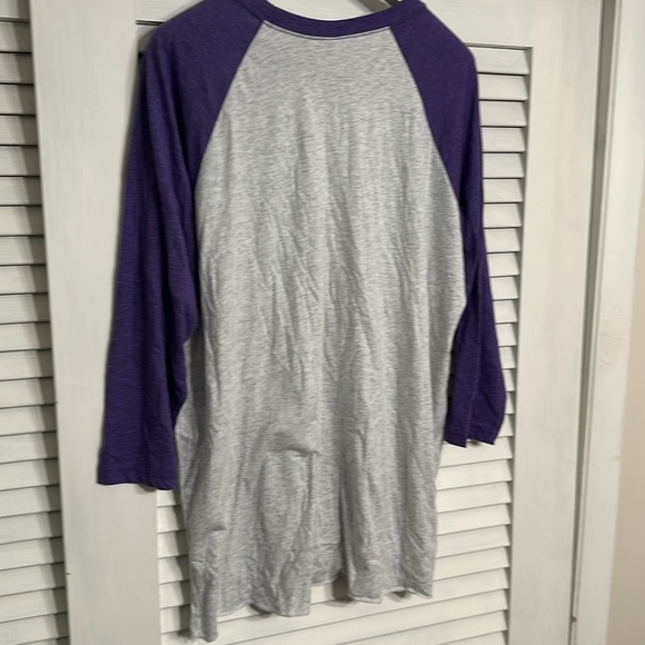 women’s Mardi Gras T-shirt 1/4 sleeve gray purple next level apparel 2XL - Picture 4 of 4
